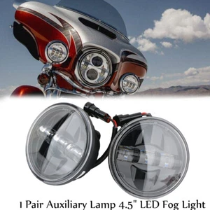 Paar 4.5" LED Nebelscheinwerfer Zusatzscheinwerfer Tagfahrlicht für Harley Honda - Bild 1 von 11