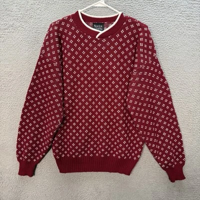 Suéter Vintage New Era Adulto Grande Rojo Blanco Tejido Abuelo Old Money Años 80 Años 90 Foto 1 de 4