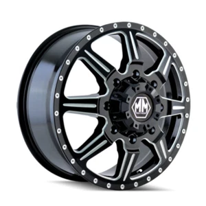 19.5" Mayhem Monstir 19.5x6.75 Front Black Milled Spokes 8x170 Wheel 102mm Rim - Picture 1 of 5