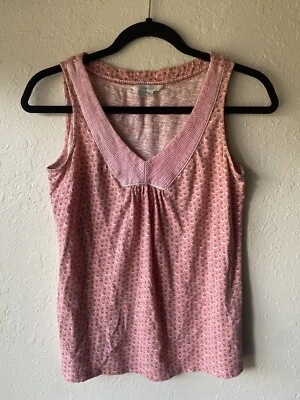 Camiseta sin mangas BODEN para mujer talla 8 rosa/marrón lunares bordado cuello elástico primavera Foto 1 de 4