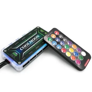 RGB Fan Controller Remote Control Computer Case 12V PC Cooling Chassis Fan Hub V - Picture 1 of 12
