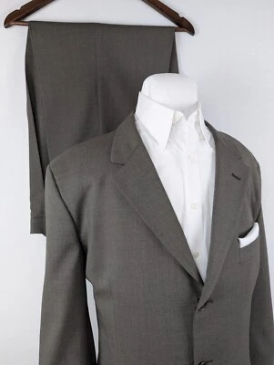 Traje de Lana Calvin Klein 2 Piezas Para Hombre 46R Chaqueta 40x28 Pantalones Gris 3 Botones Clásico Foto 1 de 4