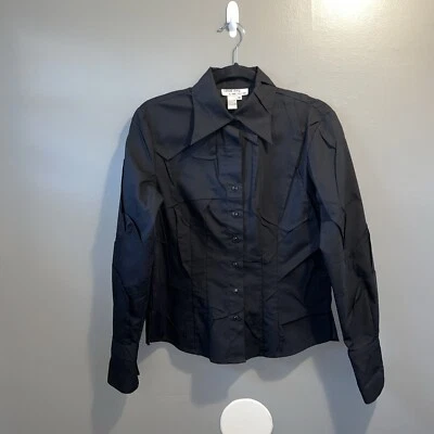 Camisa Samuel Dong Dons Collection Manga Larga Multi-Pintuck Abotonada Negra Talla M Foto 1 de 4