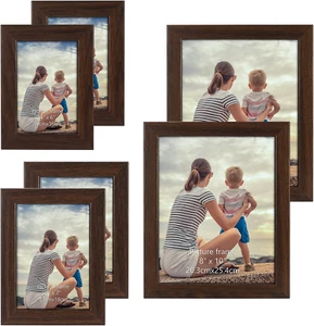 Gallery Picture Frame Set of 6 for Wall Decor Tabletop Vertical Horizontal Displ - Picture 1 of 12