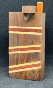 TOBACCO STASH WOODEN BOWL SMOKING 4" DUGOUT SET FLOWER POCKET PORTABLE HITTER OG - Picture 1 of 12