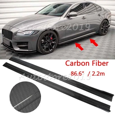For Jaguar XF XJ 2009-2023 Side Skirt Rocker Panel Lip Splitter Carbon Fiber Foto 1 de 4