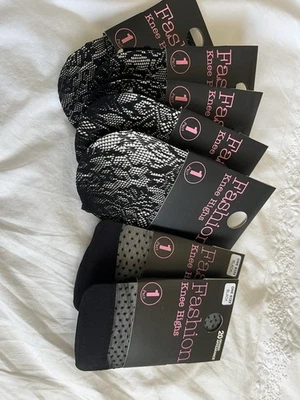 7 Pairs of Fashion Knee High Women's Socks - Image 1 of 2