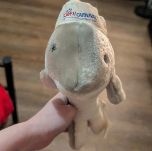 Peluche de delfín crucero de carnaval campamento vintage con sombrero años 90 Y2K con etiqueta - Imagen 1 de 9
