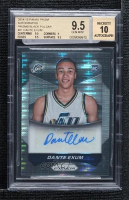 Panini Prizm Black Pulsar 2014-15 1/1 Dante Exum BGS 9,5 gema como nueva novato automático radiocontrol Foto 1 de 2