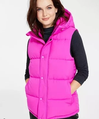 BCBG Pink Puffer Vest NWOT Size Medium - Image 1 of 2