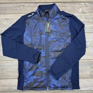 RLX Ralph Lauren Polo Golf Blue Camo Full Zip Jacket Wool Men's Medium NWT $248 - Picture 1 of 10