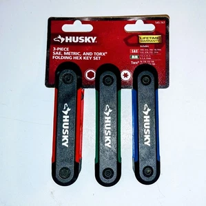 Husky 3-piece SAE Metric And Torx Folding Hex Key Set 545747 - Picture 1 of 2