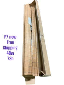 Bamboo Roll Up Shade Manual Light Filtering 48x72" Natural Cordless Window Blind - Picture 1 of 1