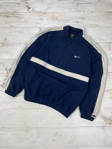 Vintage Nike Tiger Woods Golf Anorak Jacket Windbreaker Men Size M Blue - Picture 1 of 23