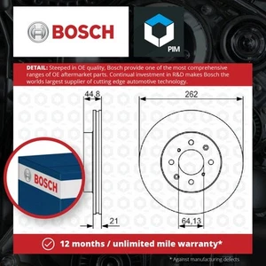 2x Brake Discs Pair Vented fits HONDA JAZZ Mk3, Mk4 Front 1.2 1.3 1.4 1.5 262mm - Picture 1 of 6