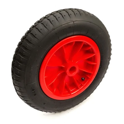 PETROLSCOOTER 3.50-8 Wheel Pneumatic Tyre & Inner Tube 14 Inch Red 1" Bore Sack Truck Trolley