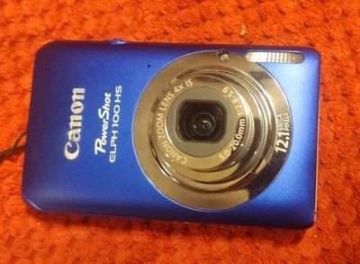 Canon PowerShot ELPH 100 HS 12.1MP Digital Camera – Blue – Screen Issue - Image 1 of 4