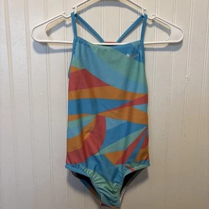 Speedo Youth 1pc Girl Swimsuit, Size M 10/12 New with Tag. Multicolor. UPF 50 + - Picture 1 of 4