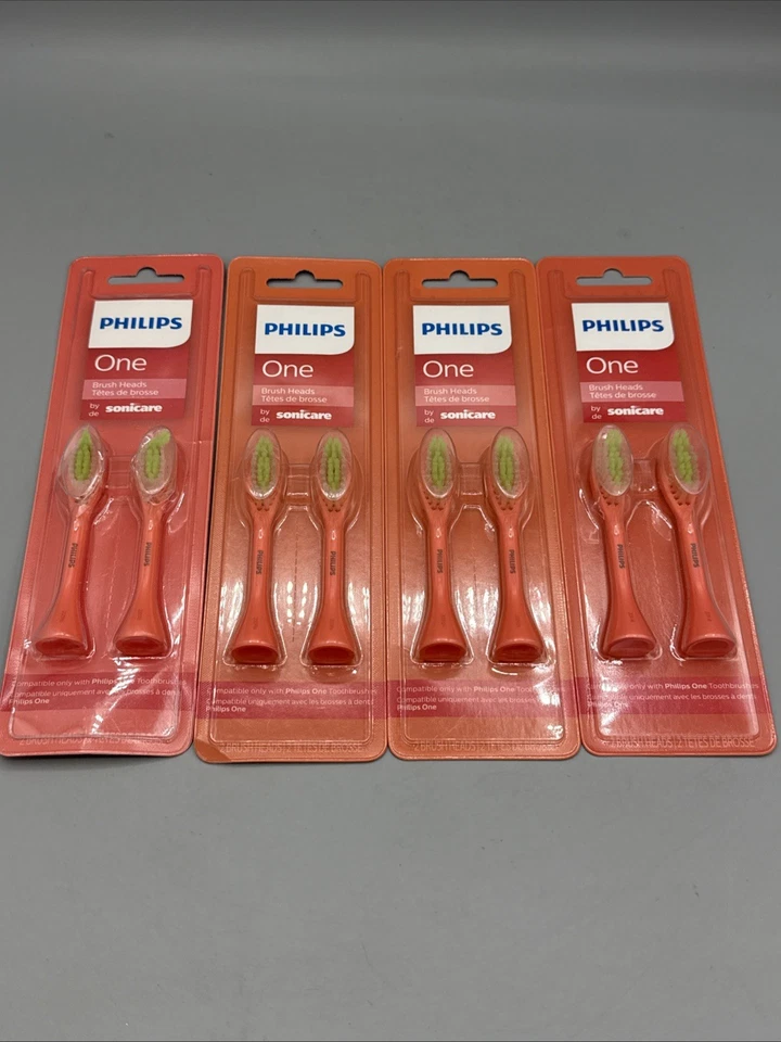 Philips One Cabezales de Cepillo de Sonicare Miami Coral Paquete de 2 Lote de 4 (8 en Total) Foto 1 de 1