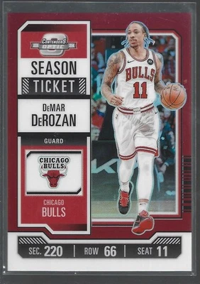 2023-24 Panini Contenders Optic DeMar DeRozan Season Ticket Red #5 Bulls - Image 1 of 2
