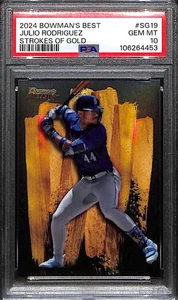 2024 Bowman's Best Strokes of Gold sg19 Julio Rodriguez PSA 10 GEM MT - Bild 1 von 2
