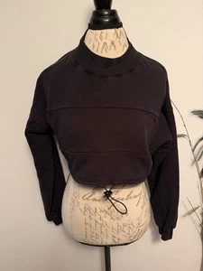 Joah Brown Crop Sweatshirt Black One Size Best Fits A Small Or Xs  - Picture 1 of 7