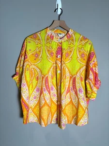 Ivy Jane Damen mehrfarbig 100 % Baumwolle Knopfleiste Knall Paisley Top Größe S/M - Bild 1 von 9
