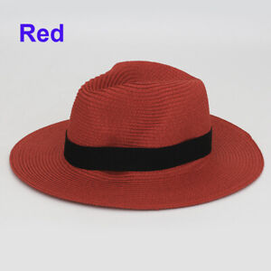 Fashion Men Women Wide Brim Panama Hat Unisexy Crushable Straw Fedora Hat