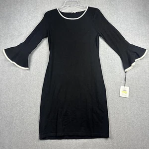 Calvin Klein Dress Womens M Black Sheath Above Knee Stretch Boho Flare NWT $134 - Picture 1 of 6