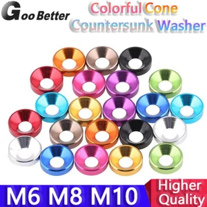 M6 M8 M10 Colorful Cone Countersunk Washer Aluminum Alloy Screws Spacer Anodized - Picture 1 of 47