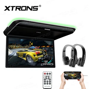 19.5" Screen Car Roof Overhead Monitor 1080P Player HDMI USB FM +IR Headphones - Picture 1 of 12
