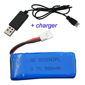 3.7V 500mAh 25C Li Battery 802042 For Hubsan X4 H107L, H107C, H107D BC513 Drone - Picture 1 of 9