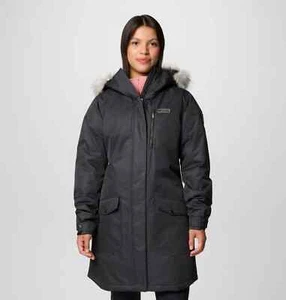 NWT Columbia Suttle Mountain Long Hooded Jacket Black $160 - Picture 1 of 7