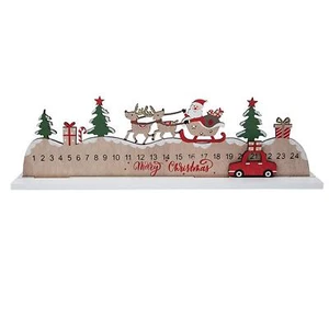 Christmas Advent Plaque with Car Marker and Santa Sleigh Christmas Countdown - Picture 1 of 3