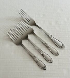 Farberware Stainless Indonesia Cameo 3 Salad Forks and 1 Dinner Fork Glossy 