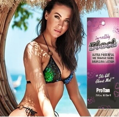 Sale Pro Tan Incredibly Black Sunbed Tanning Bronzing Lotion Cream 22ml Sachet  - Image 1 of 2