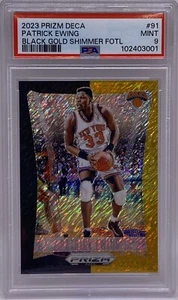 PATRICK EWING 2023-24 PANINI PRIZM DECA BLACK GOLD SHIMMER #6/8 PSA 9 KNICKS SSP - Picture 1 of 3