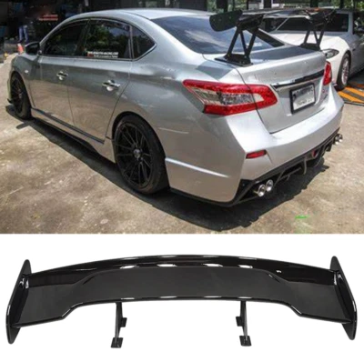 For Nissan Sentra 46'' Rear Trunk Spoiler Racing Wing GT-Style Glossy Black Foto 1 de 4