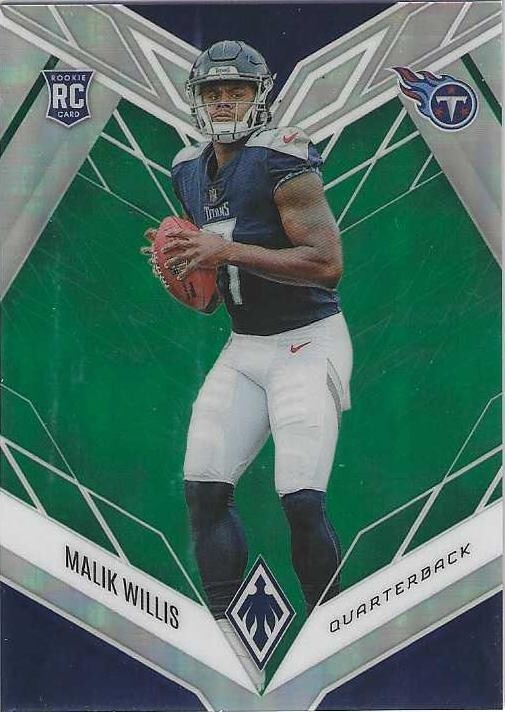 2022 Panini Phoenix MALIK WILLIS Tennessee Titans Rookie Green Prizm #103 #d/25