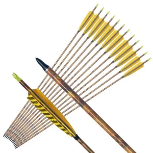 Handmade 12Pc Hunting 31" Camouflage Carbon Arrow Real Turkey Feather Spine 300 - Picture 1 of 8