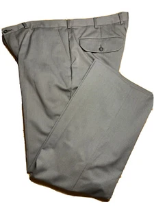 Perry Ellis Pleated Brown Pinstriped Dress Pants Mens 36x30 Poly blend slacks - Picture 1 of 11