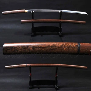 Rosewood Shirasaya Katana T10 CarbonSteel Japanese Samurai Sharp Practical Sword - Picture 1 of 9