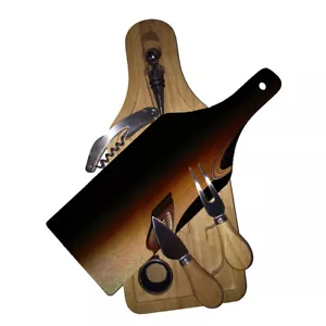 Cutting Board Wine and Glass Cheese Board Gift Set Guitar Acoustic Shadow - Picture 1 of 3