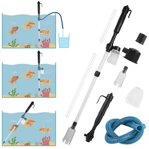 Aquarium Cleaner Syphon Fish Tank Pump Vacuum Gravel Water Filter  Tool US - Picture 1 of 9