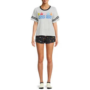 Camiseta oficial de Namco Pac-Man para mujer, pantalones cortos y calcetines, ¡juego de 3 piezas! - Imagen 1 de 5