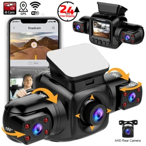 2025 WiFi Dash Cam Recorder 4 Channel 360° Car Camera DVR Vehicle Video G-Sensor - Picture 1 of 17