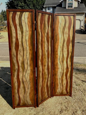 ca. 1950 MID CENTURY MODERN SCREEN/ INTERIOR DOORS 3 PANELS. OUTSTANDING DESIGN Cover
