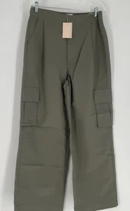 NWT $88 Wilo The Label Anthropologie Elastic Parachute FLY Cargo Pants OLIVE - Picture 1 of 3