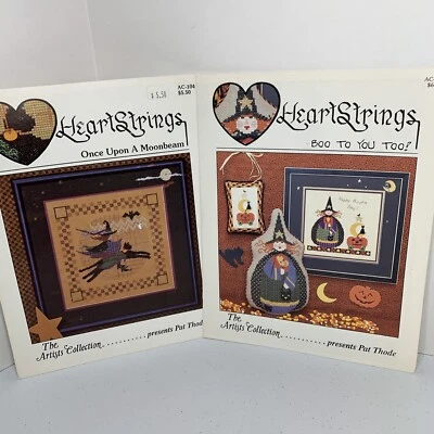 Heartstrings Cross Stitch Pattern Once Upon a Moonbeam & Boo To You  Pat Thode - Image 1 of 4