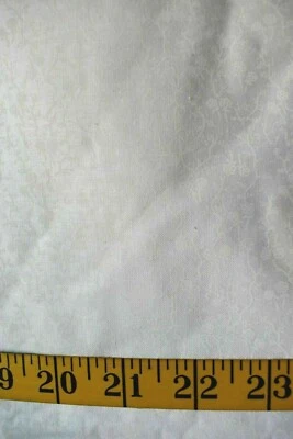 TINY WHITE FLOWER PRINT ON WHITE 100% COTTON FABRIC 32X43 INCHES - Image 1 of 2